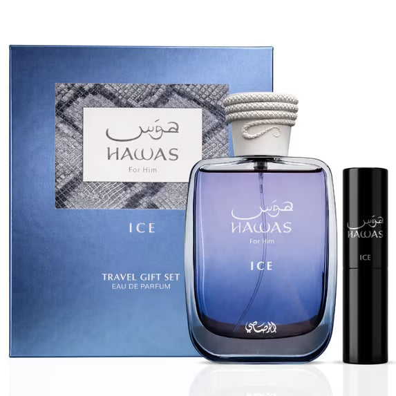 Hawas ice by Rasasi Travel Gift set for Men Perfume