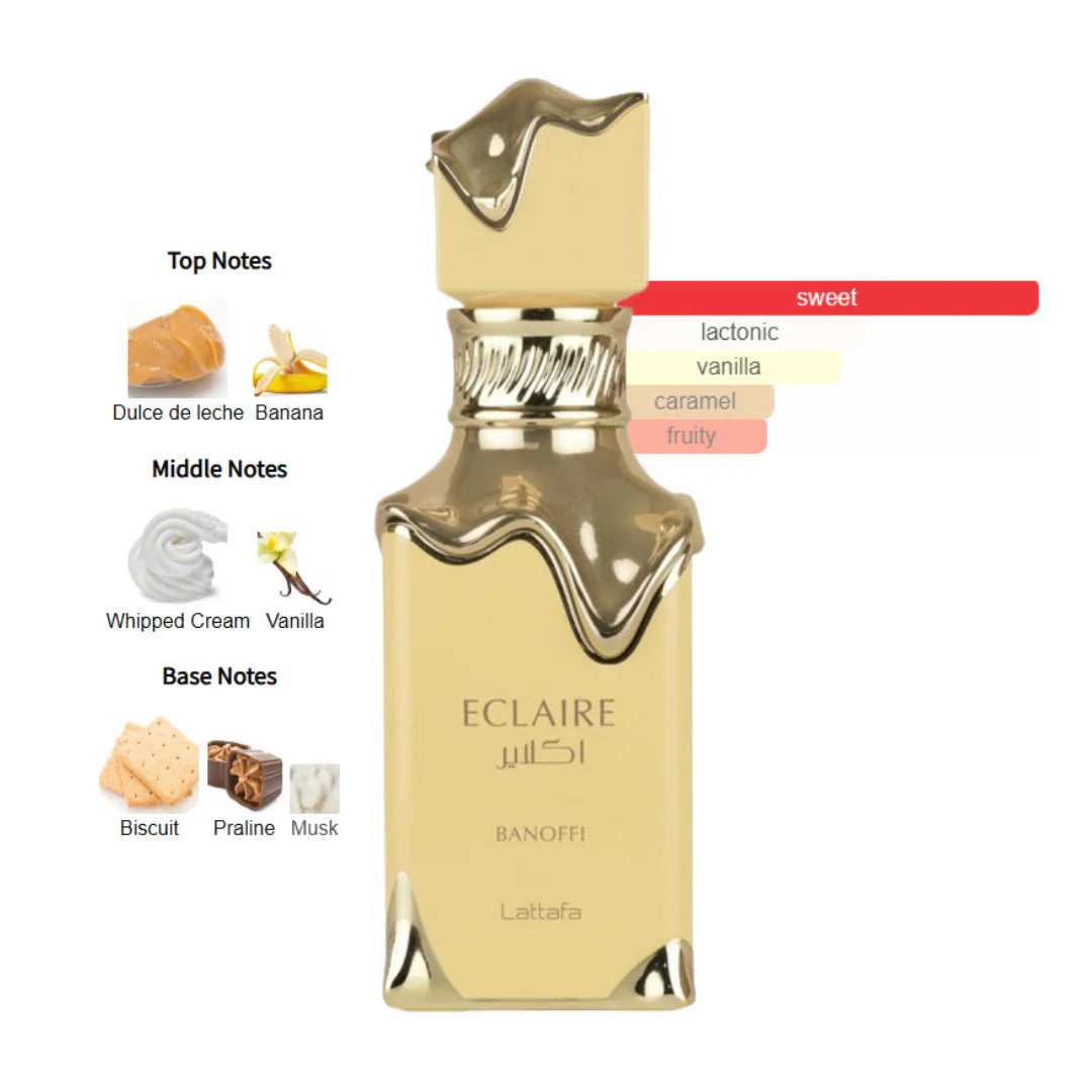 Eclaire Banoffi by Lattafa for Women and men (Unisex) EDP 3.4 oz