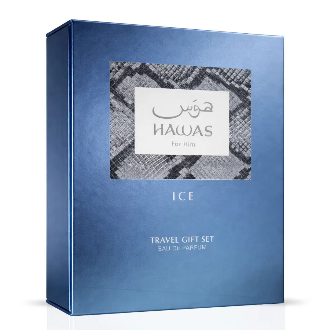 Hawas ice by Rasasi Travel Gift set for Men Perfume