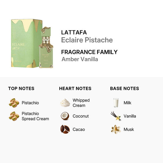 Eclaire Pistache by Lattafa for Women and men (Unisex) EDP 3.4 oz