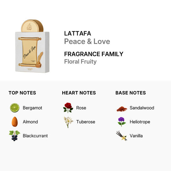 Peace & Love by Lattafa for Unisex Perfume 3.4oz